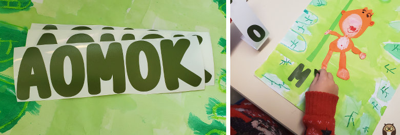 les lettres gommettes pour écrire MAKOO