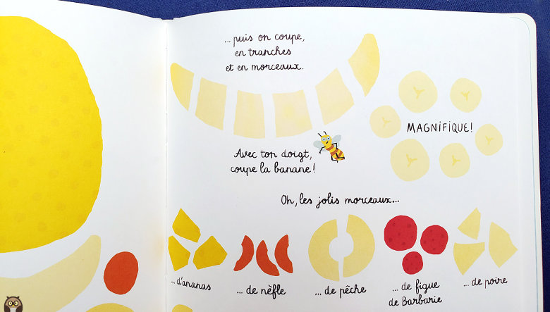 Salade de fruits jolie jolie - Coupe la banane avec ton doigt !