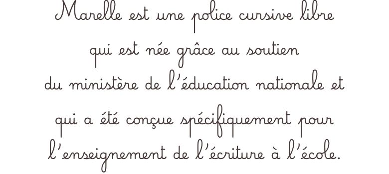 la police d'écriture cursive Marelle