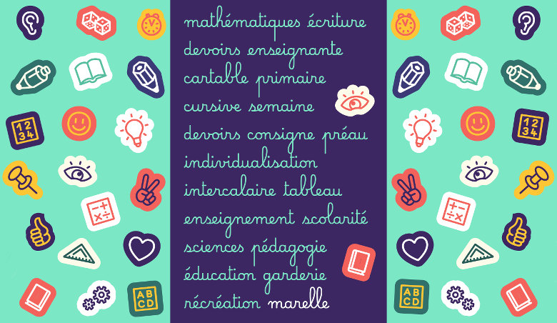 la police d'écriture cursive Marelle