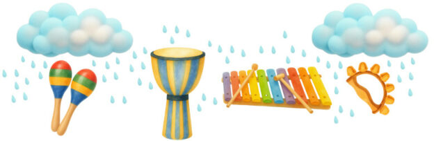 La pluie maracas - tam-tam - xylophone - grelots