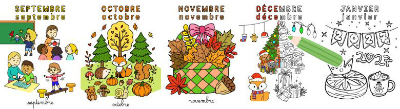 un coloriage chaque mois